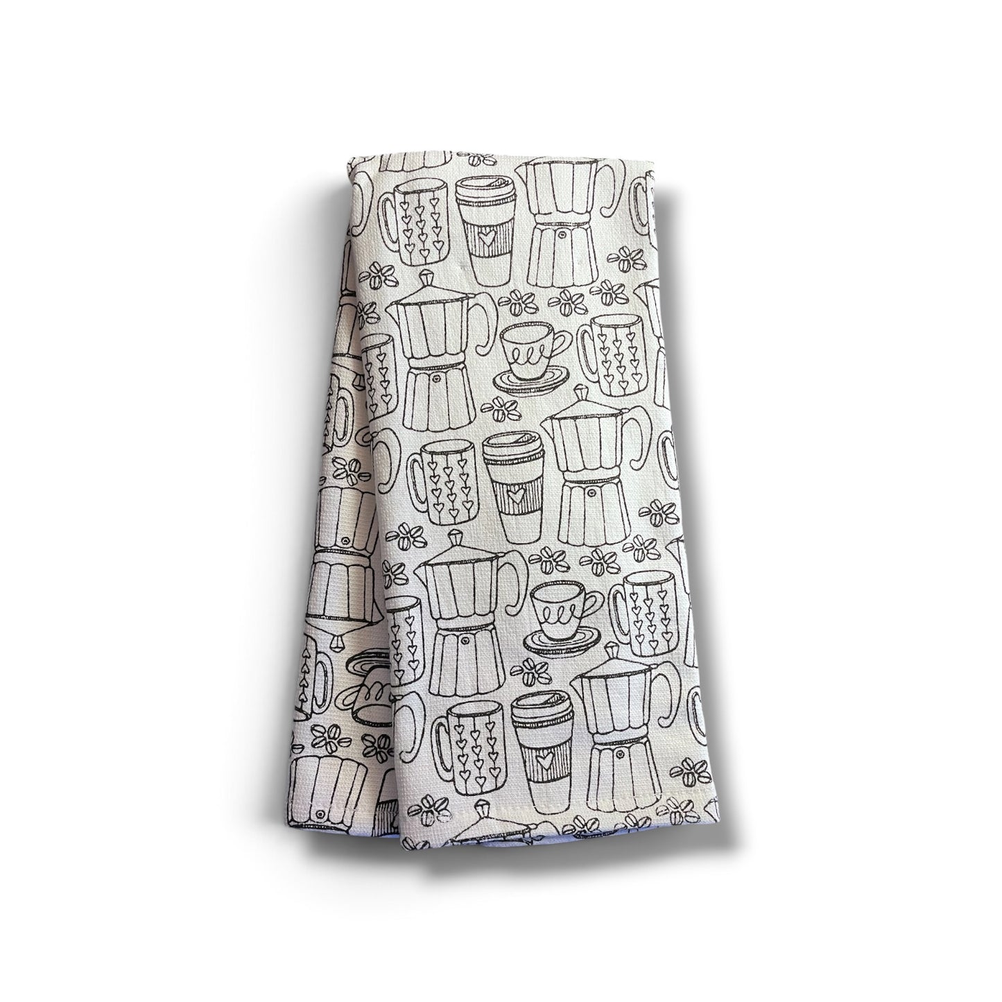 coffee theme tea towel