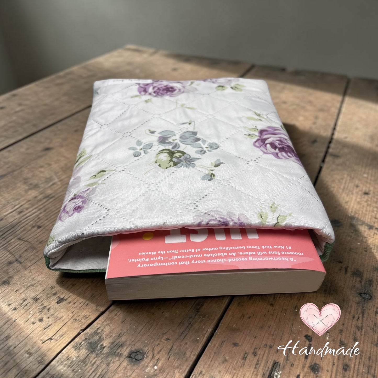 Book Sleeve - Handmade - Purple Floral -PURPLE 01