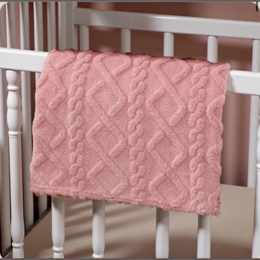 blush Pink plush baby blanket
