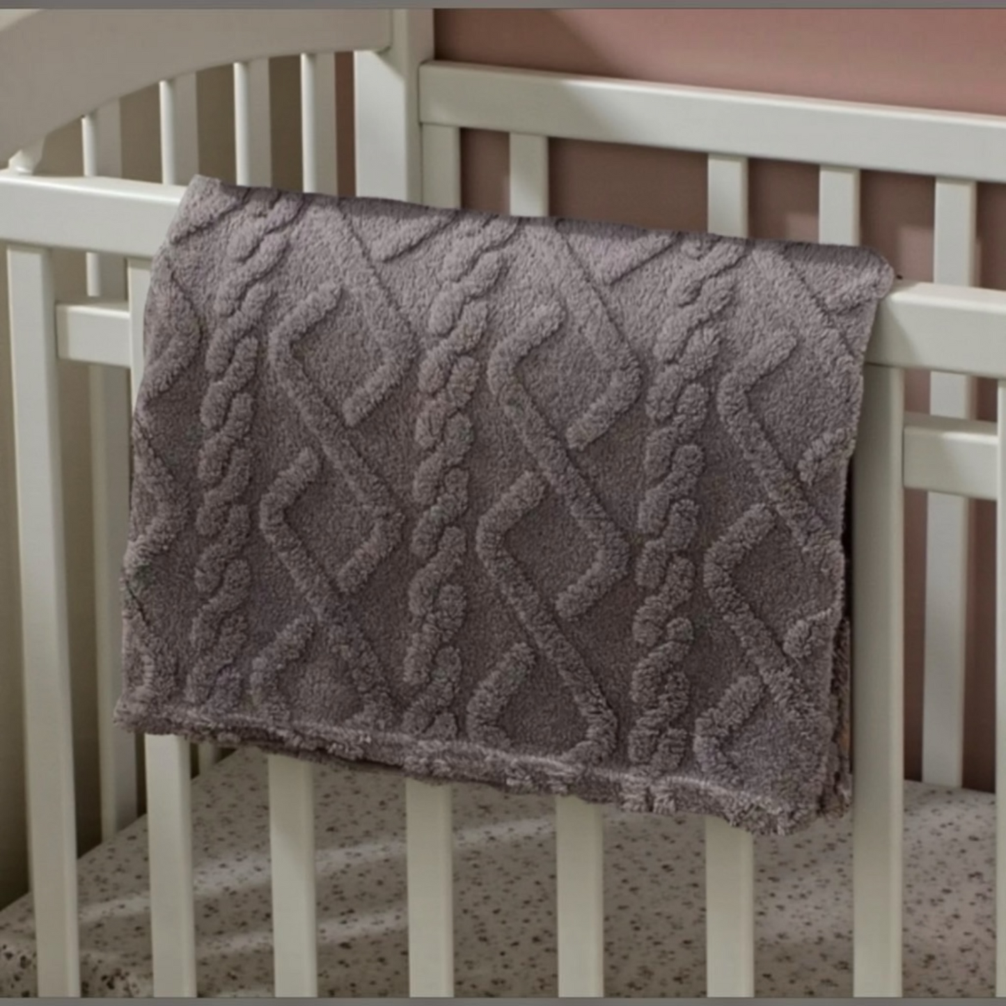 plush baby blanket grey