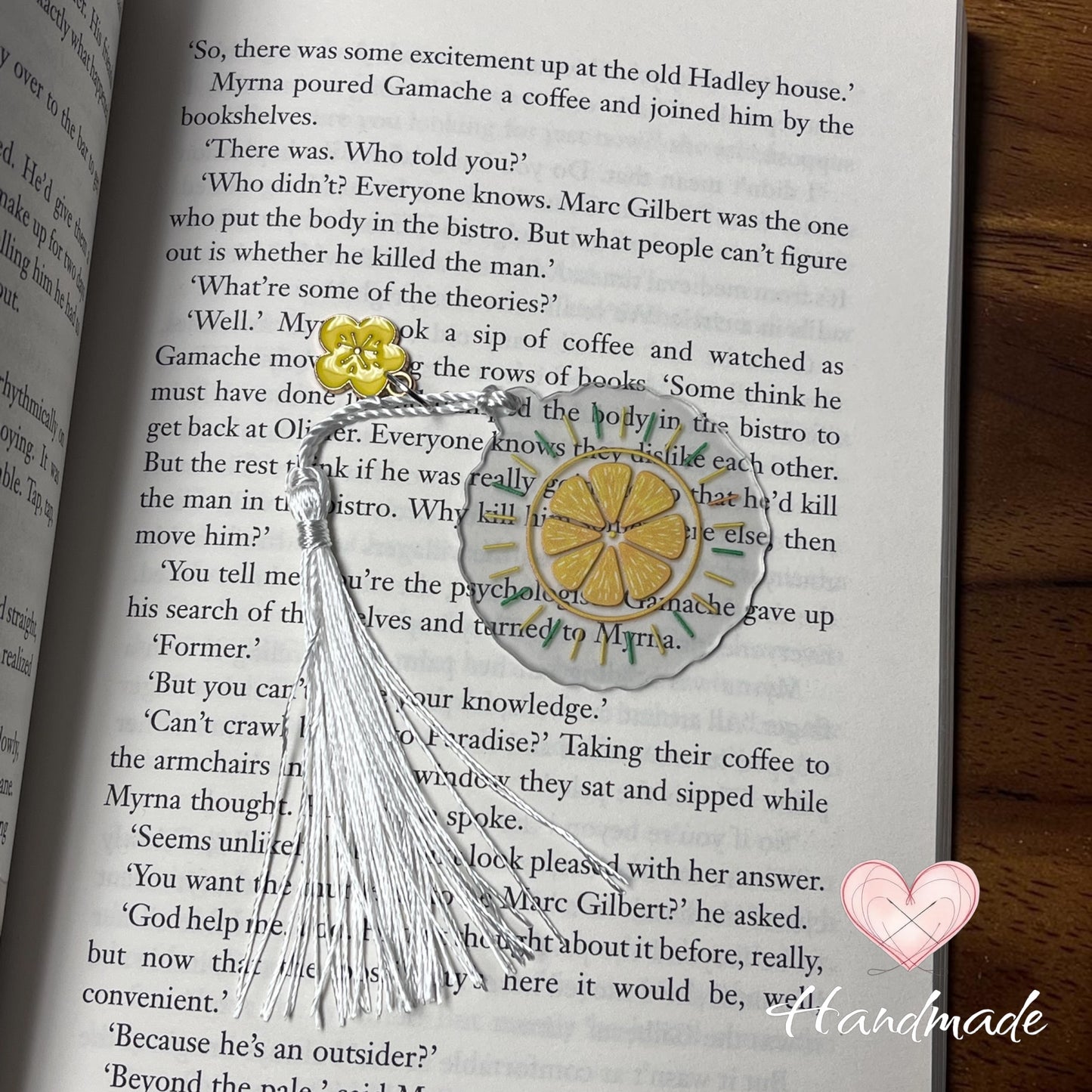 lemon theme bookmark with tassel