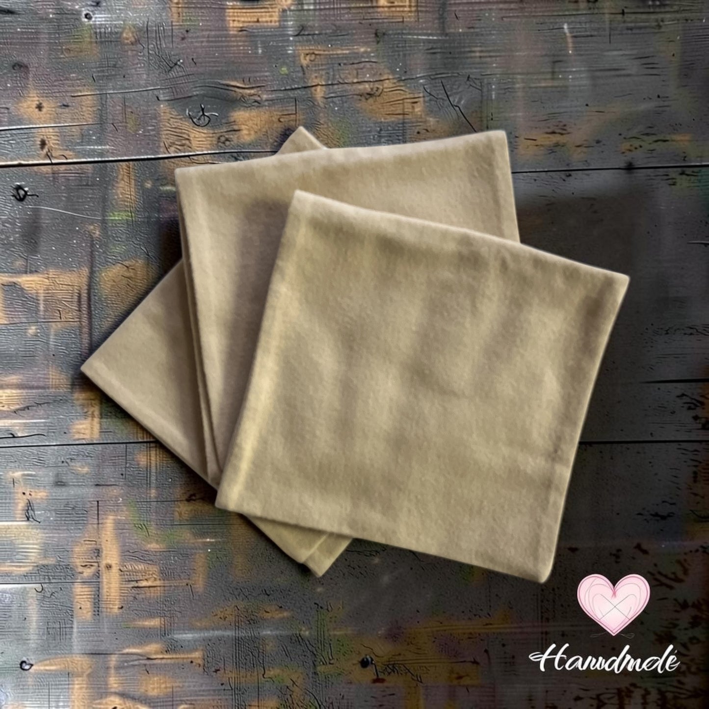 Burp Cloths (3 pk) - Handmade - Tan