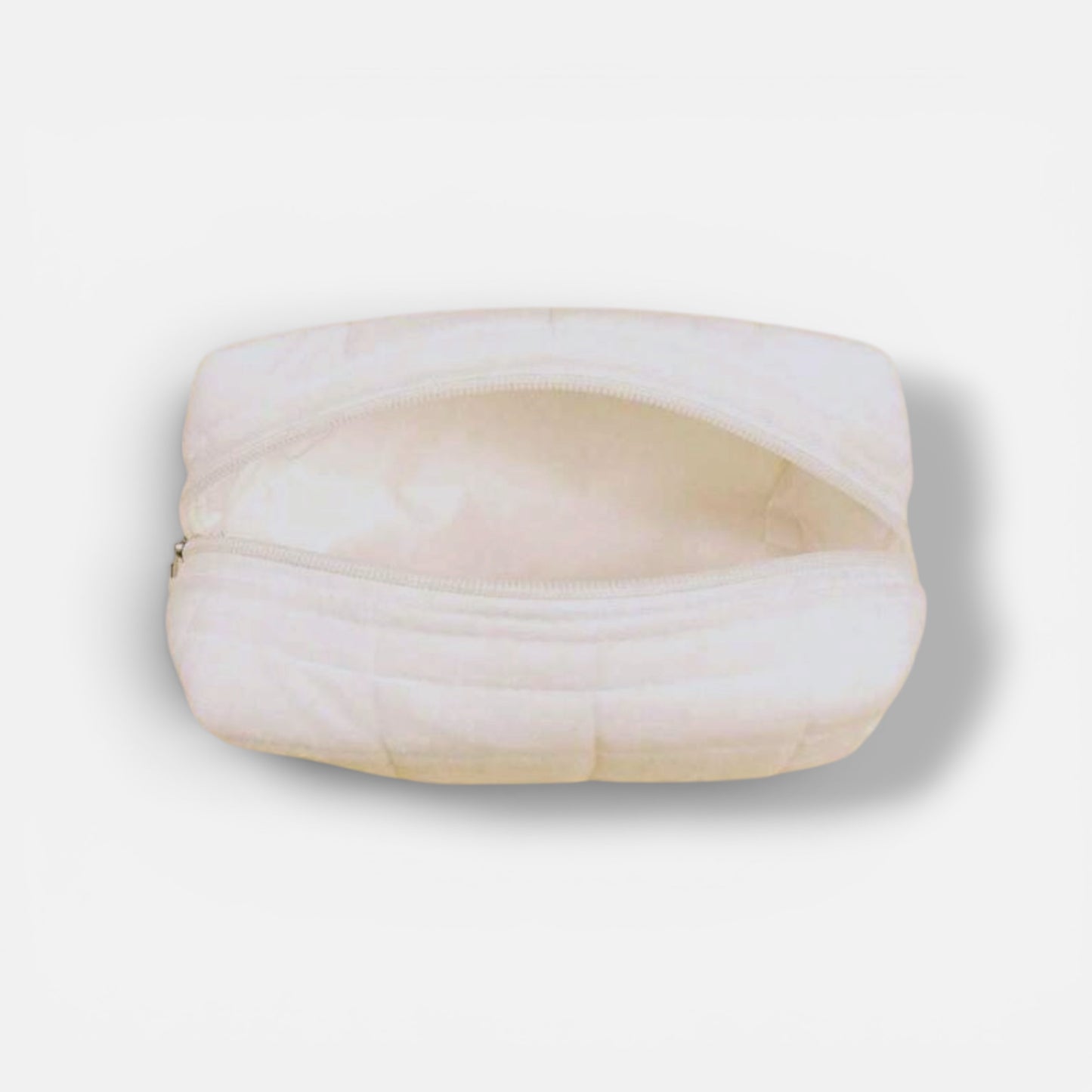 ivory pouch cosmetic bag with zipper