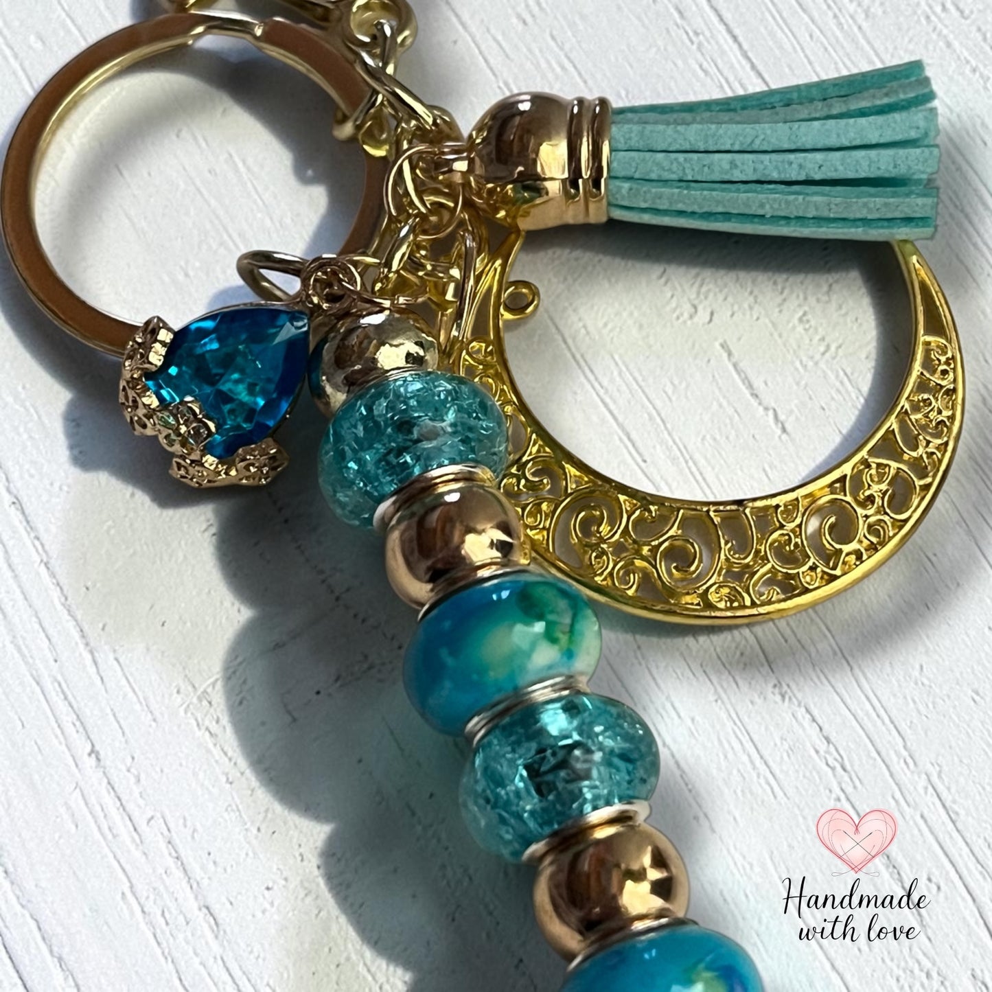 Keychain - Tiffany’s Moonlight- Glass Beads