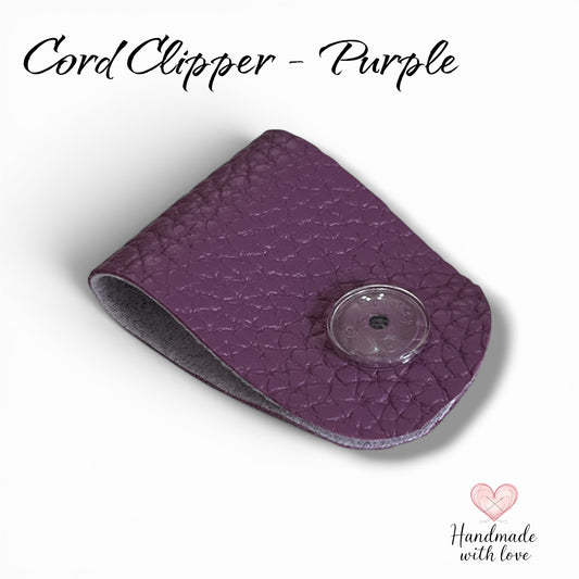 Cord Clip - Tab Style - Plum