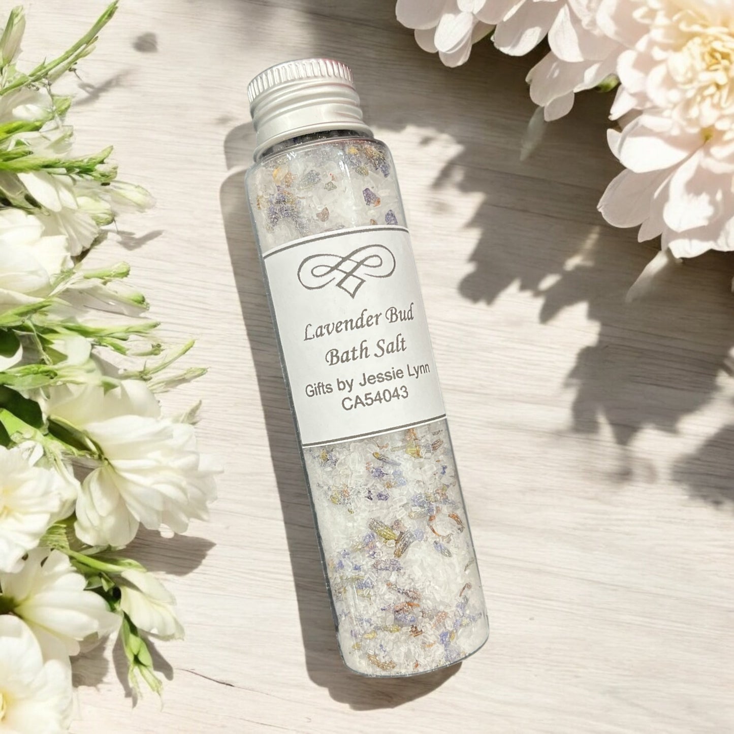 Lavender bud bath salt tube individual size