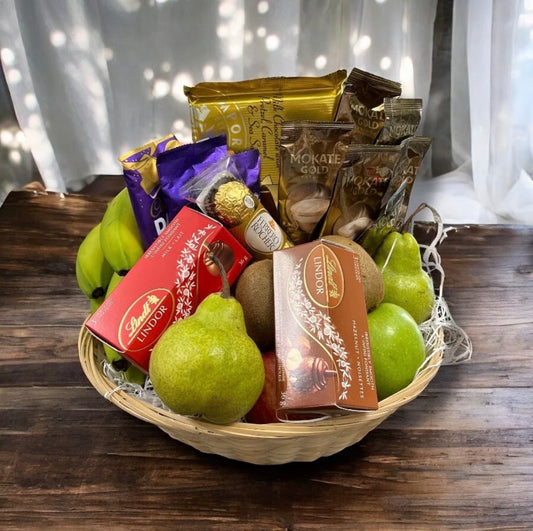 Sympathy Gift Basket -fruit chocolate coffee