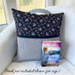 handmade reading Pillow mini floral blue