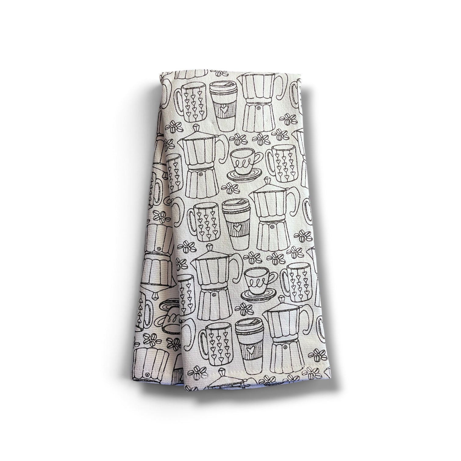 coffee theme tea towel