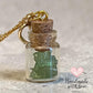 Necklace - Handmade Intention Jar -Luck & Prosperity (Emerald Stone)