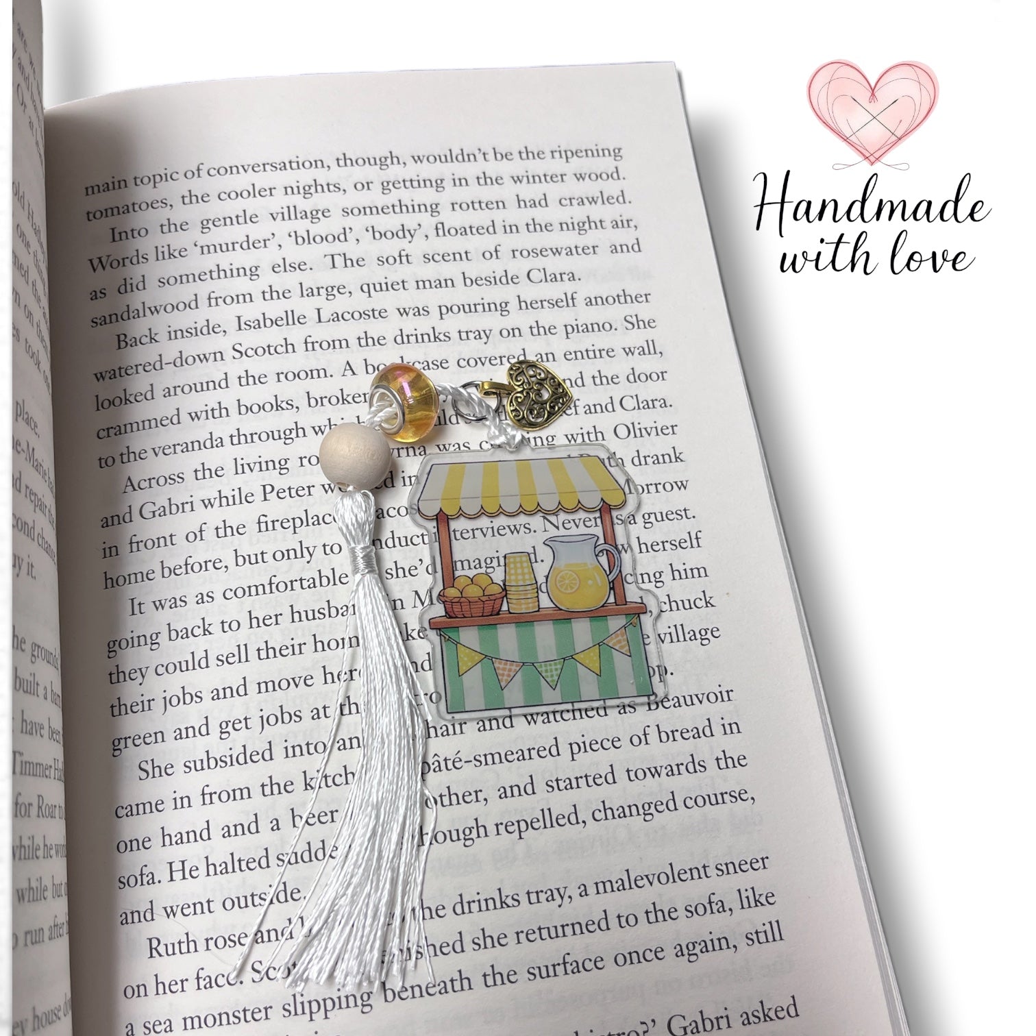 lemon theme bookmark with tassel