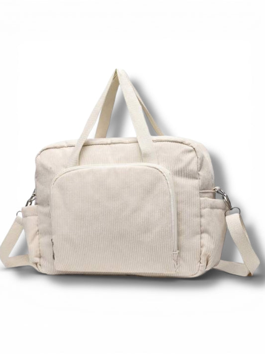 corduroy carry all bag in ivory color