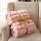 Ultra Plush Faux Rabbit Fur Blanket - Pink
