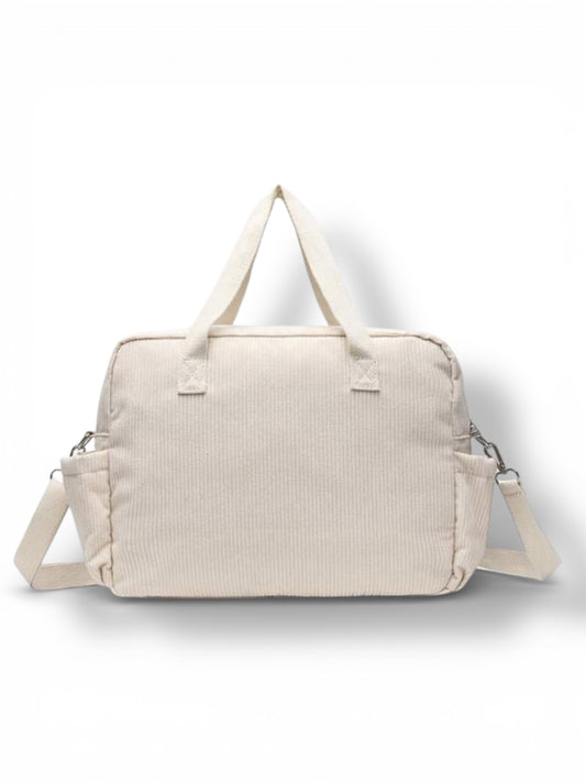 corduroy carry all bag in ivory color