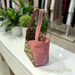 handmade tote bag strawberry theme fabric