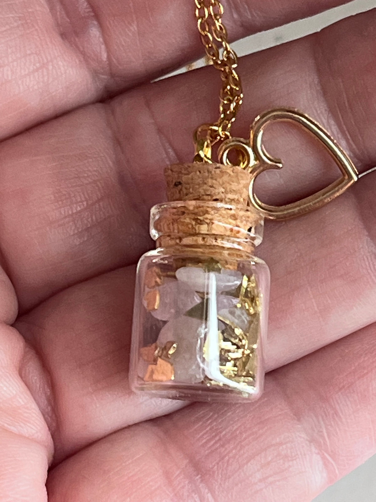 Necklace - Handmade Intention Jar - Protection & Peace (Purple)