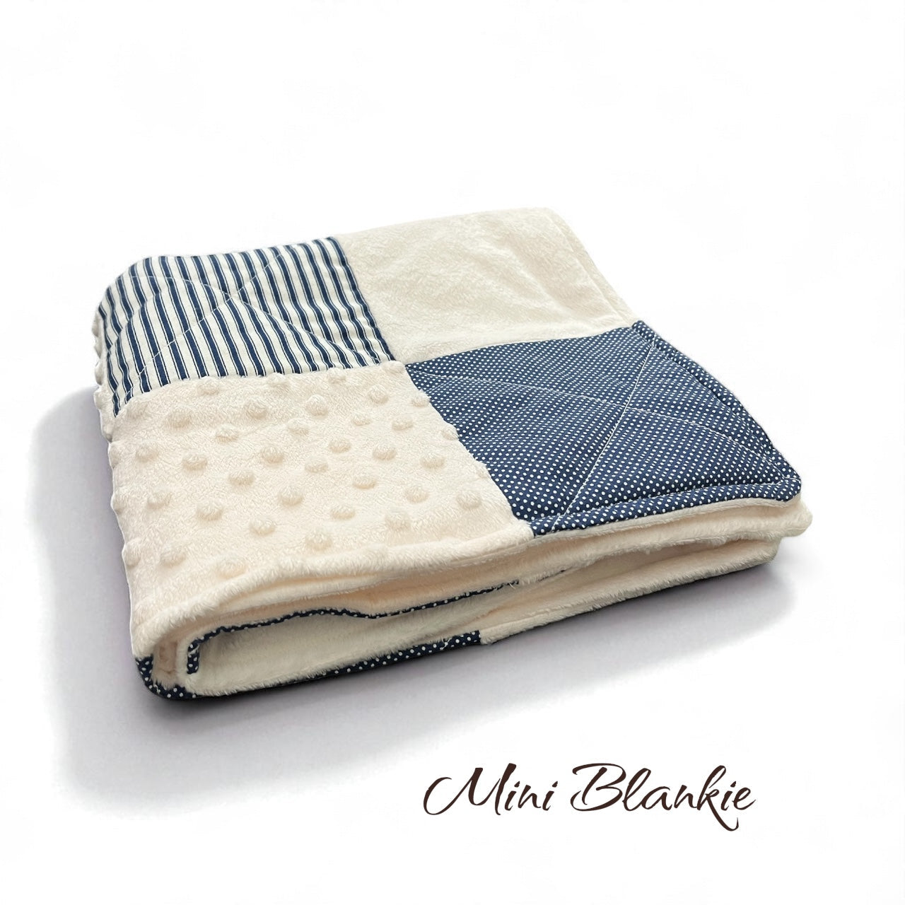 Lovey Blankie - Handmade - Classic Navy Blue Stripes