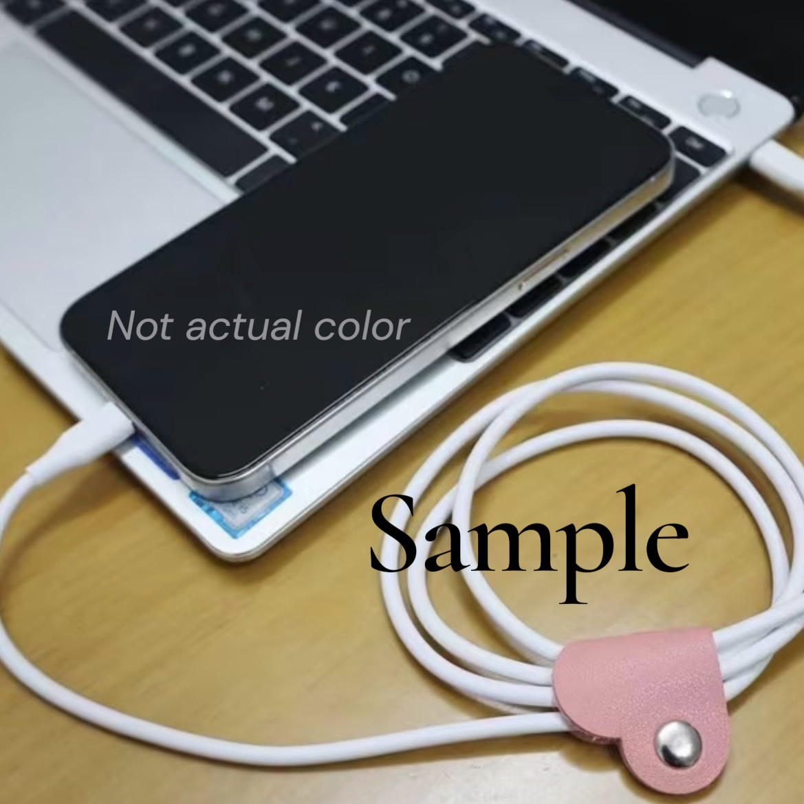 Cord Clip - Heart - White