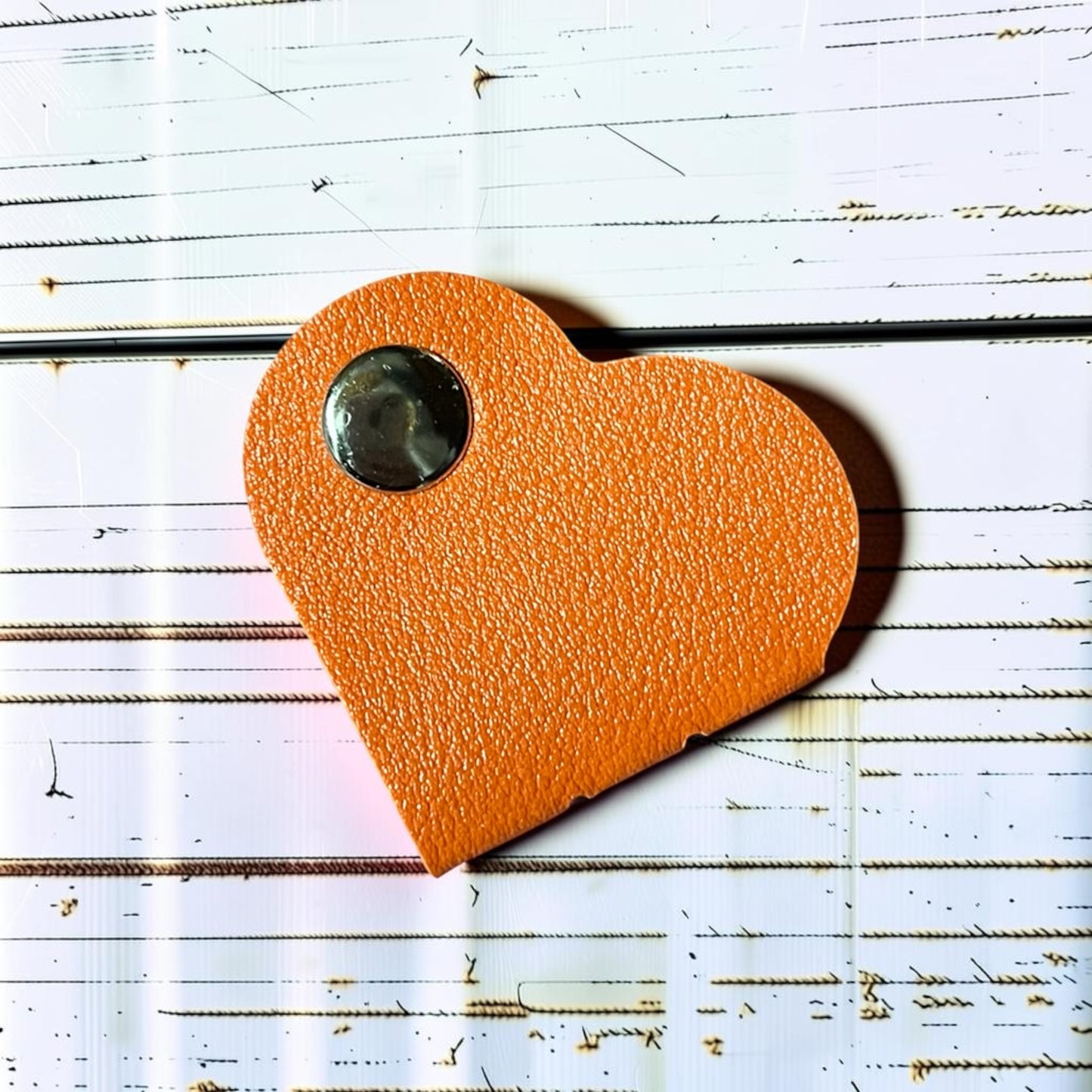 Cord Clip - Heart - Burnt Orange
