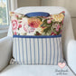 Handmade reading pillow Devine and floral pattern made in Windsor 