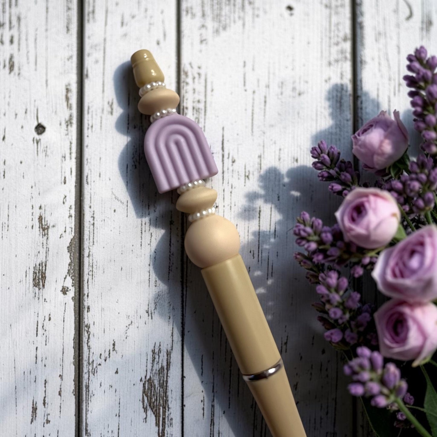 Beaded Pen - Over the Rainbow - Lavender