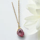 Druzy Resin Gemstone Necklace - Cherry