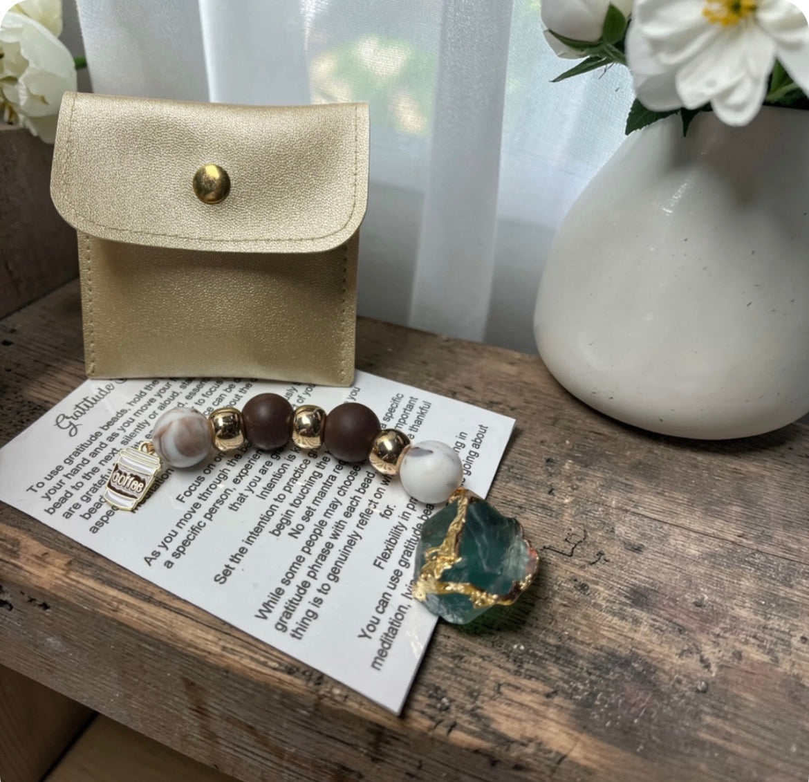 gratitude beads inspirational gift with pouch