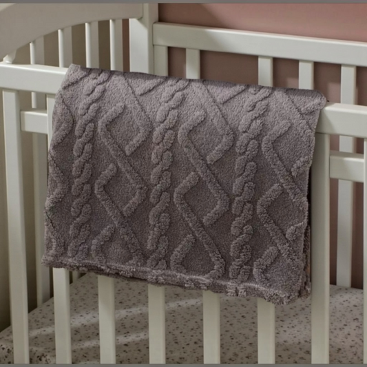 plush baby blanket grey 