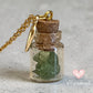 Necklace - Handmade Intention Jar -Luck & Prosperity (Emerald Stone)