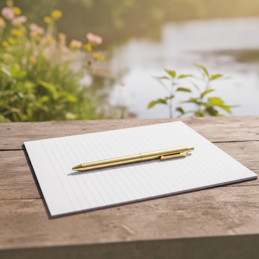 gold writing pen black ink push top