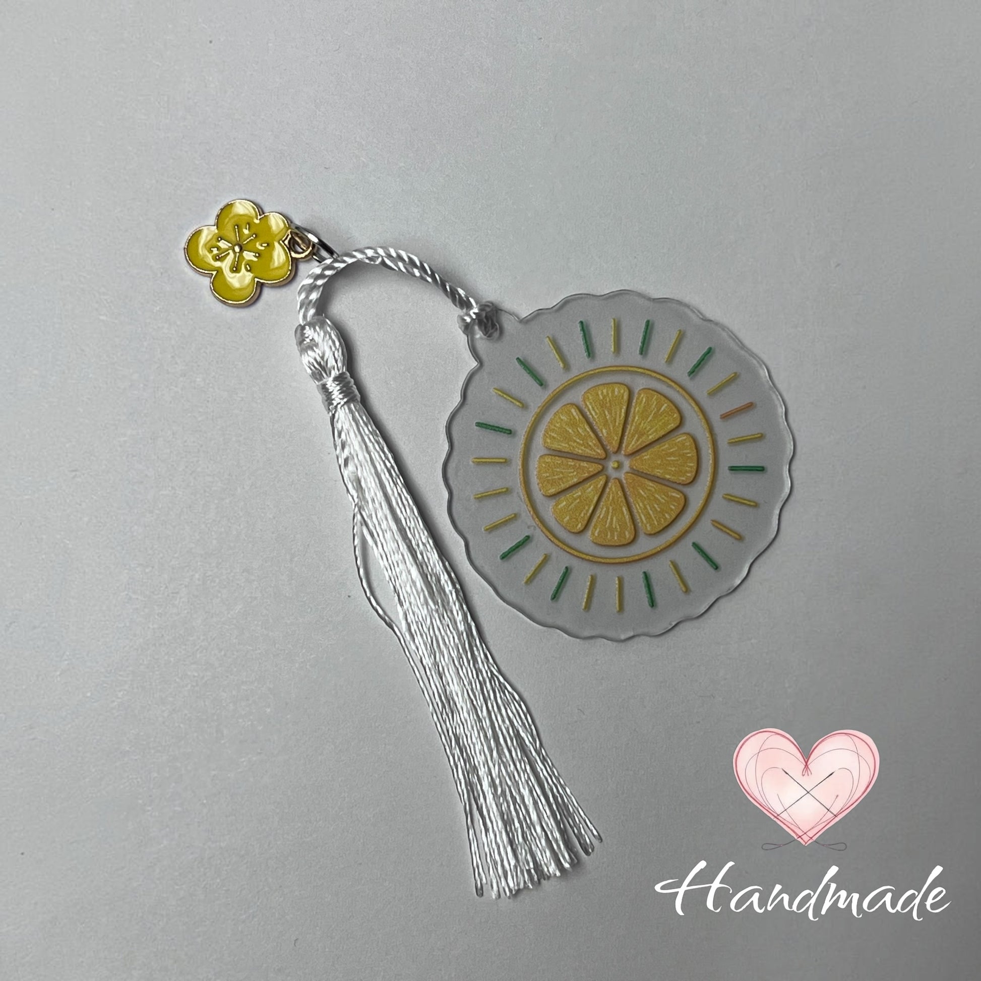 lemon theme bookmark with tassel