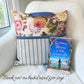Handmade reading pillow Devine and floral pattern made in Windsor 