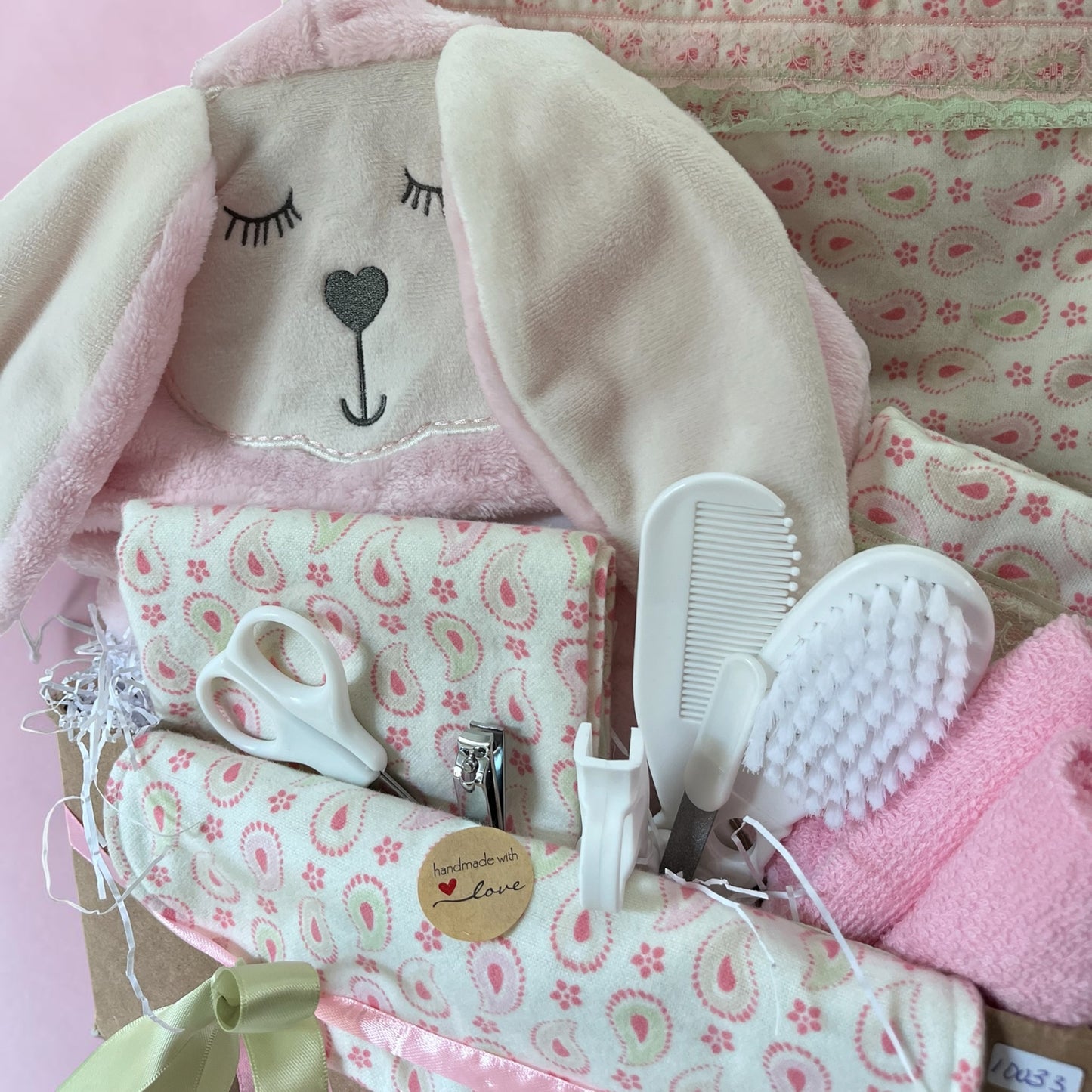 pink baby gift basket