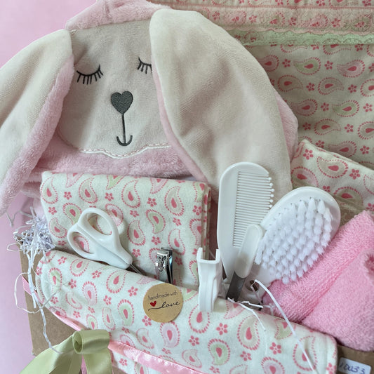 pink baby gift basket