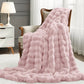 Ultra Plush Faux Rabbit Fur Blanket - Pink