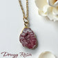 Druzy Resin Gemstone Necklace - Cherry