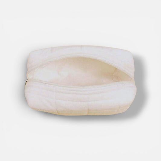ivory pouch cosmetic bag with zipper