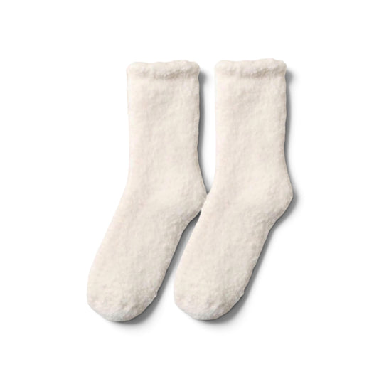 Socks - Woman’s Soft White Fuzzy (1 pair)
