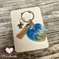 heart shaped resin keychain beach theme real ocean look with seashell 