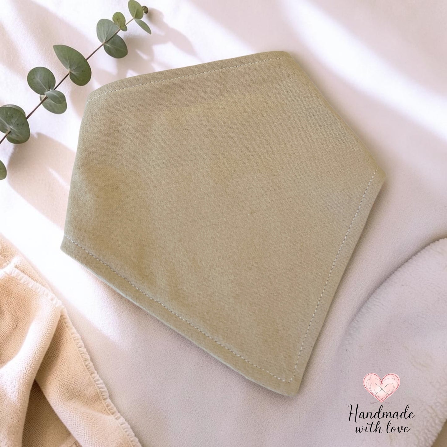 Baby Bib - Handmade - Tan