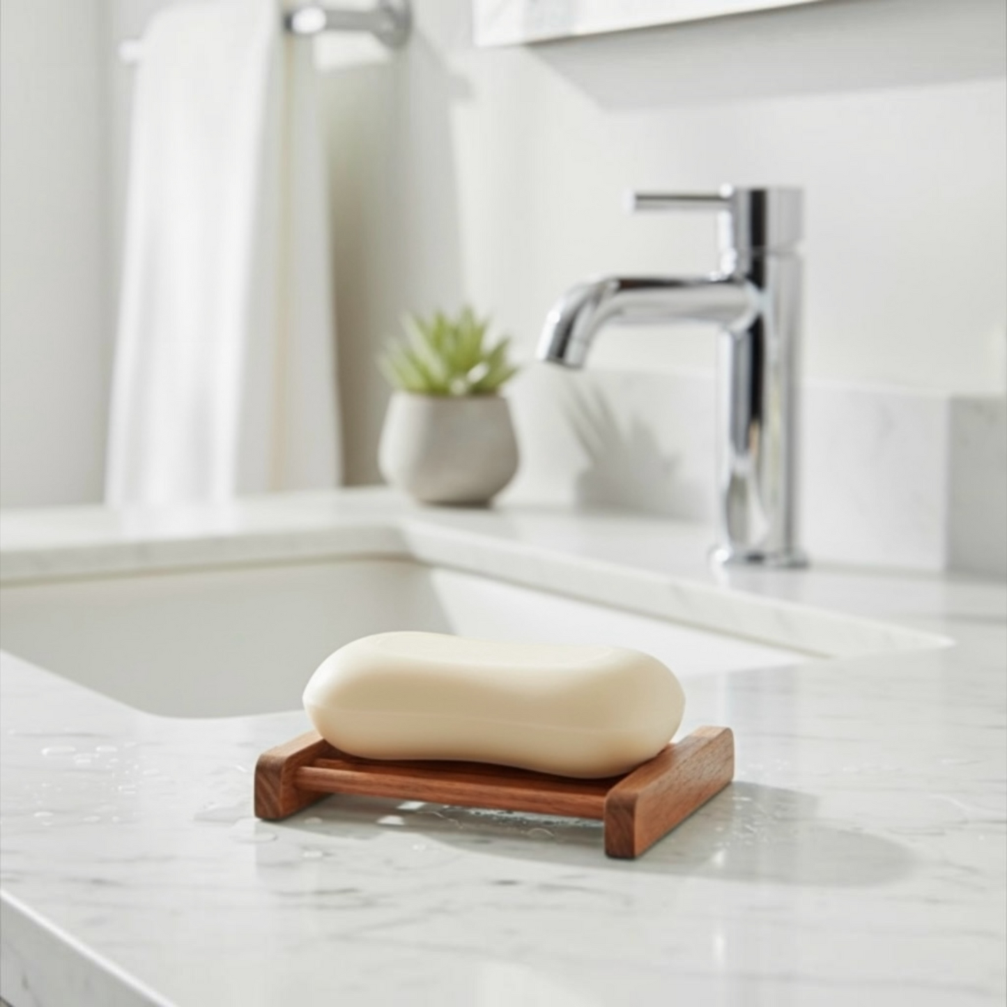 Wood Soap Tray - Dark Wood