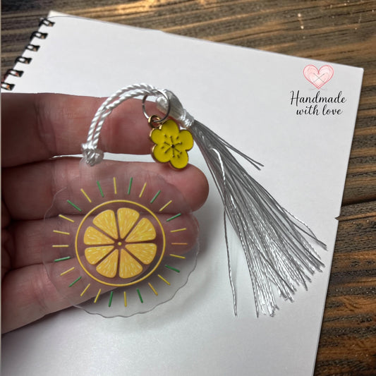 lemon theme bookmark with tassel