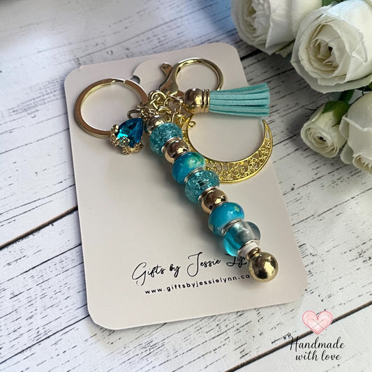 Keychain - Tiffany’s Moonlight- Glass Beads