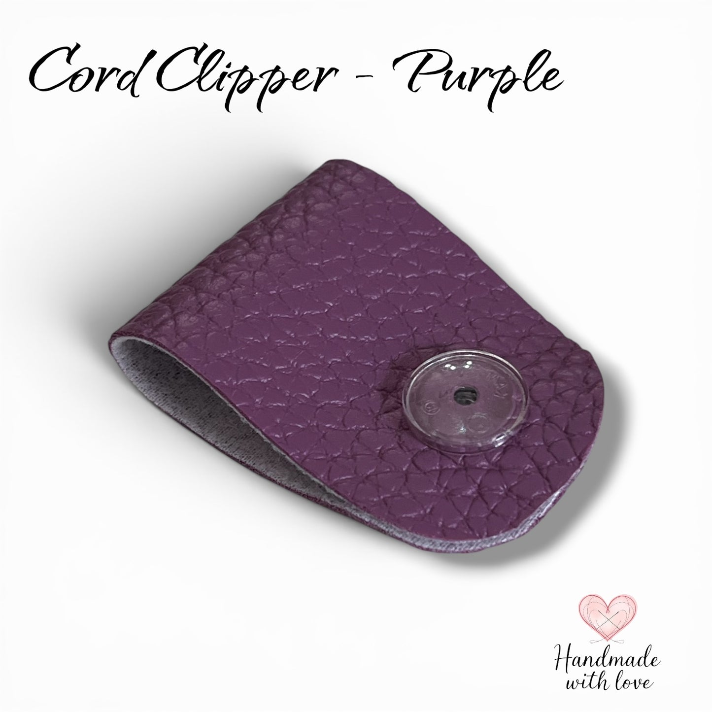 Cord Clip - Tab Style - Plum