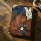 handmade Fabric book sleeve deep cognac color tones bold floral pattern
