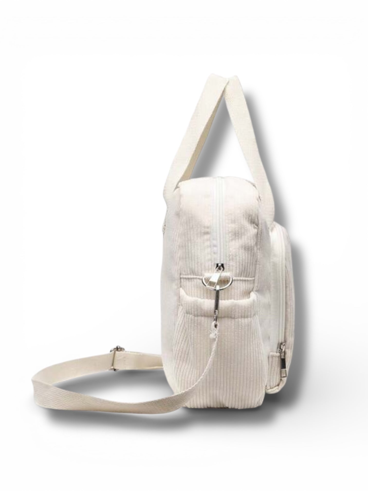 corduroy carry all bag in ivory color