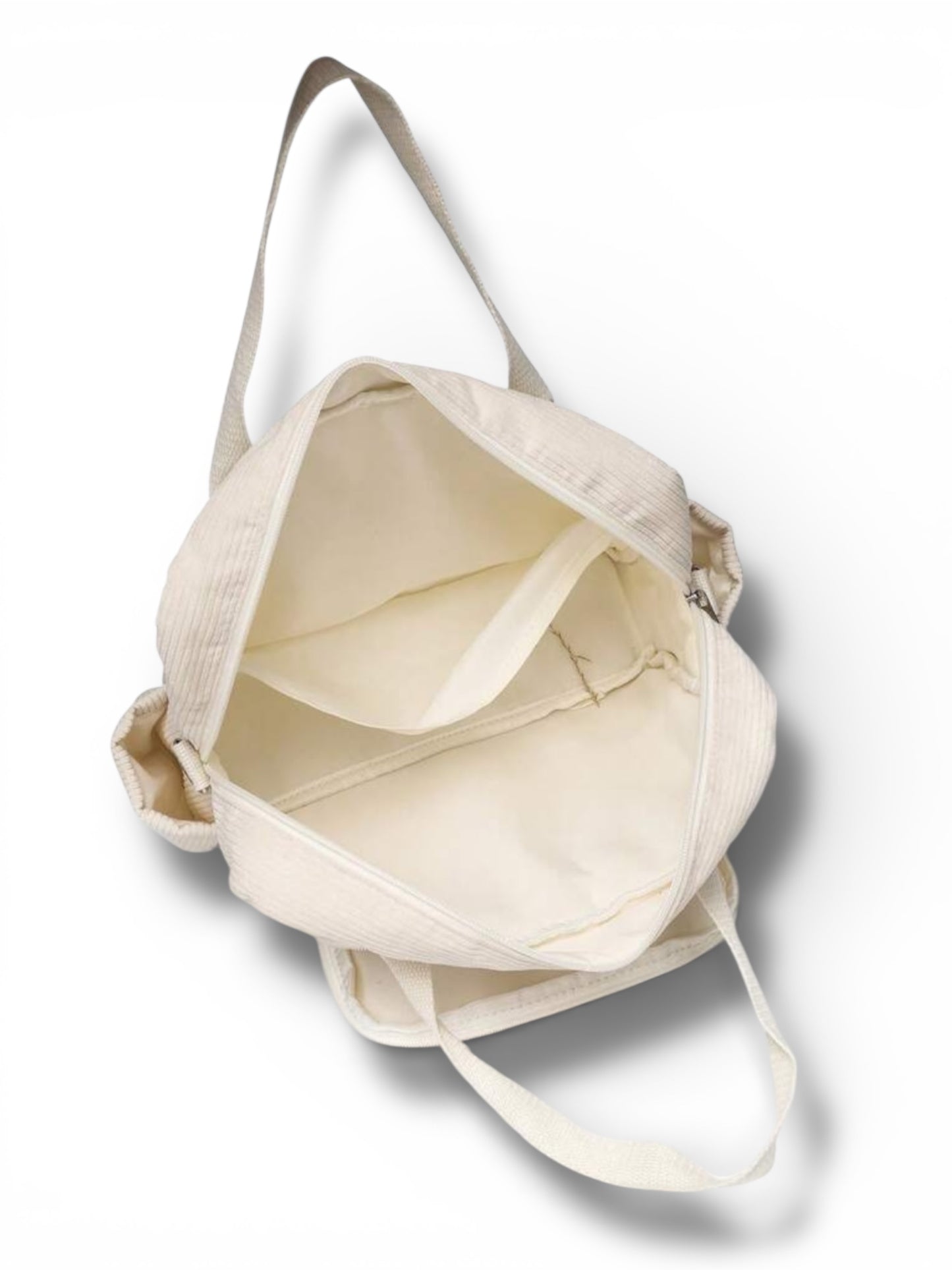 corduroy carry all bag in ivory color