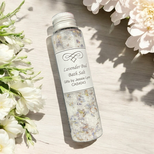 Lavender bud bath salt tube individual size