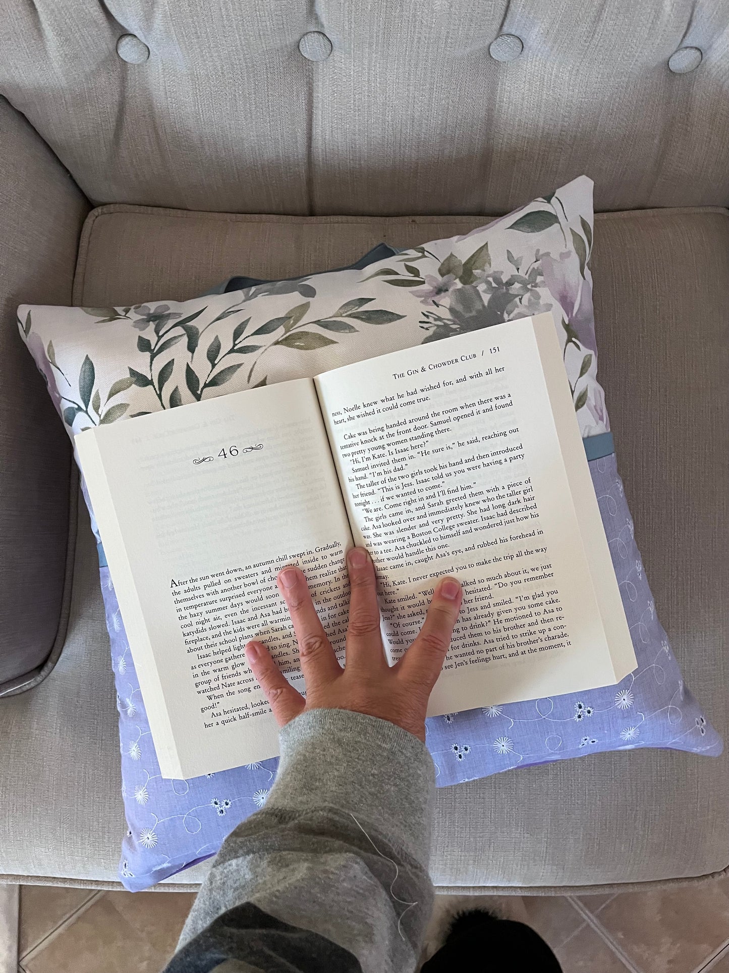 Reading pillow handmade reading pillow made in windsor Ontario book lover gift