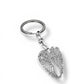 keychain angel wings silvery with rhinestone accents